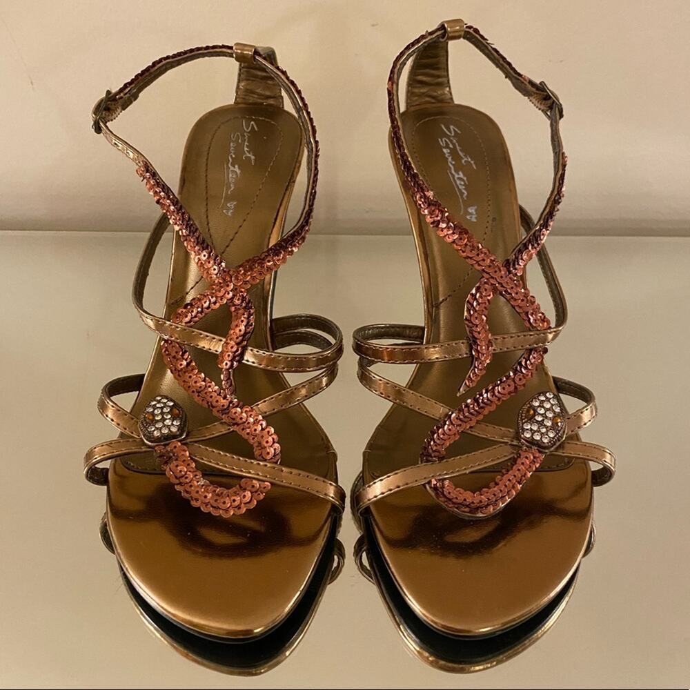 Sweet Seventeen Snake Sandal Heels